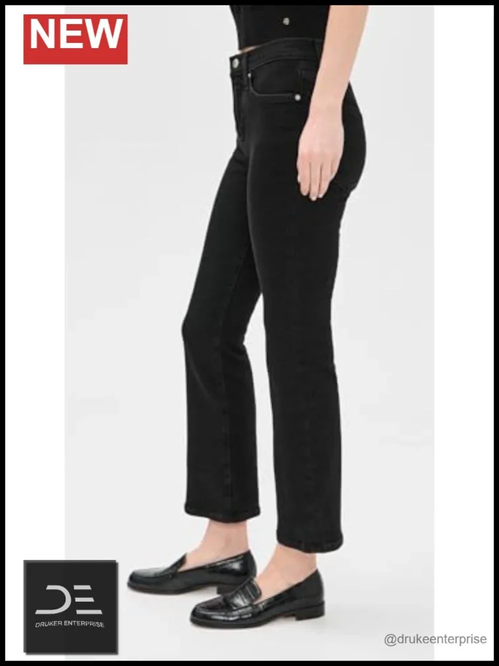 Women's Mid-Rise Flare Crop Jeans with 5-Pocket Styling
